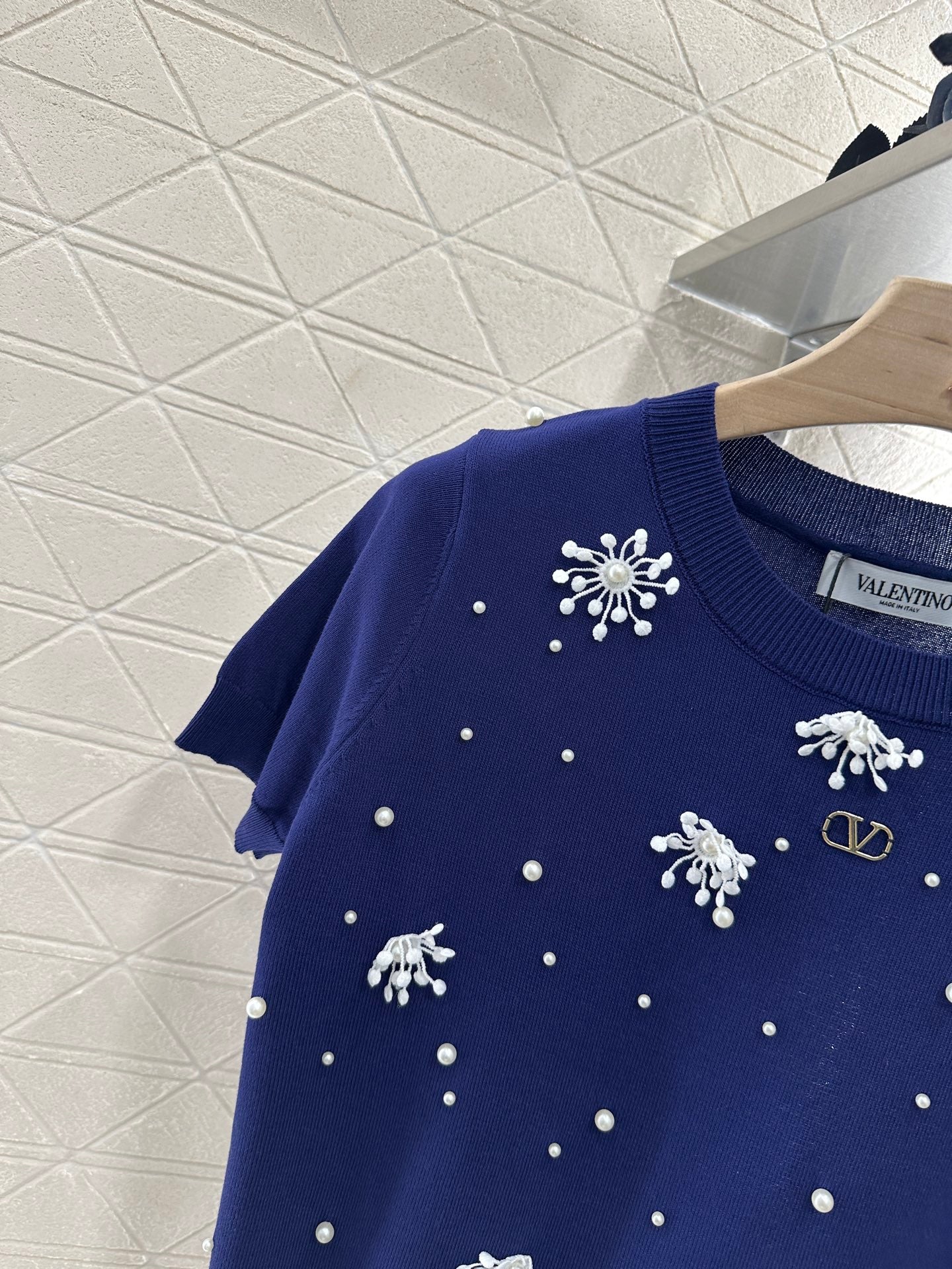 V*♥2025 new product Beaded knitted short sleeves