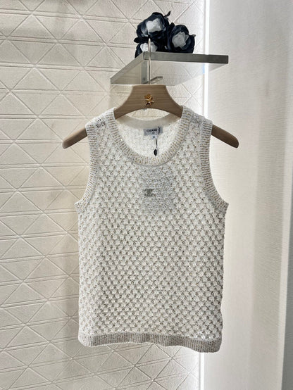 C*♥2025 new product Sequined hollow vest