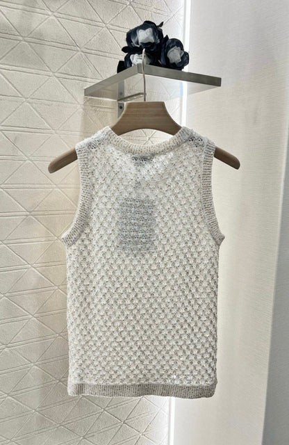 C*♥2025 new product Sequined hollow vest