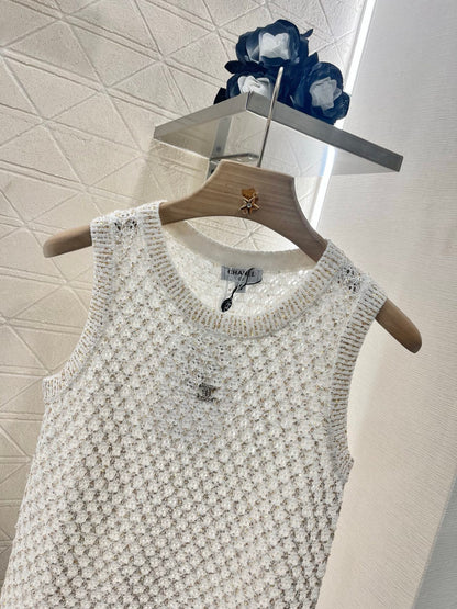 C*♥2025 new product Sequined hollow vest