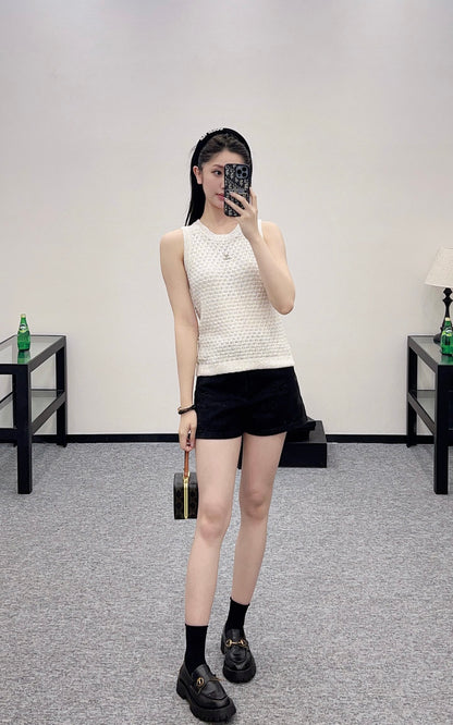 C*♥2025 new product Sequined hollow vest