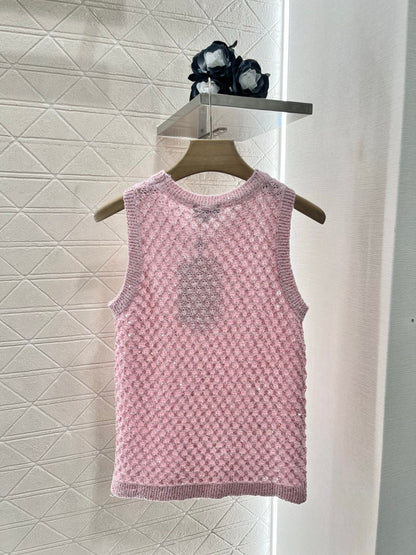 C*♥2025 new product Sequined hollow vest
