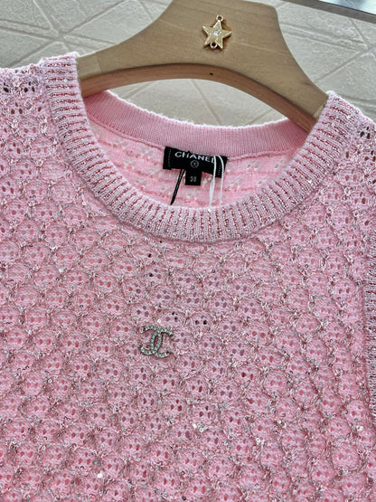 C*♥2025 new product Sequined hollow vest