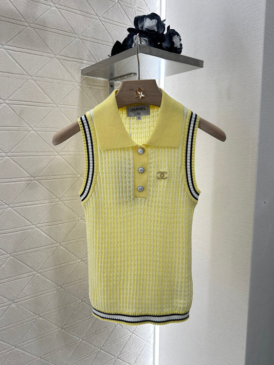 C*♥2025 new product Lapel knitted vest