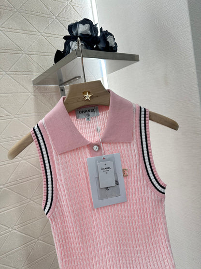C*♥2025 new product Lapel knitted vest