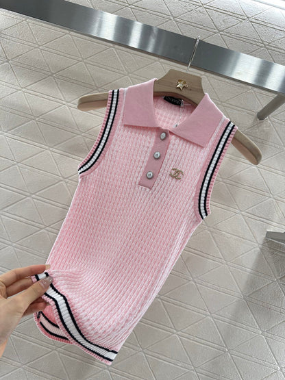 C*♥2025 new product Lapel knitted vest