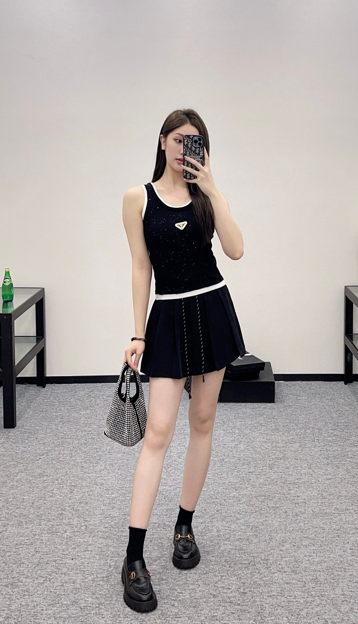 P*♥2025 new product Fake two-piece knitted vest