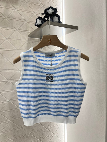 L*♥2025 new product Striped knitted vest