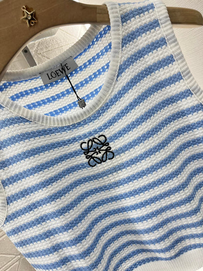 L*♥2025 new product Striped knitted vest