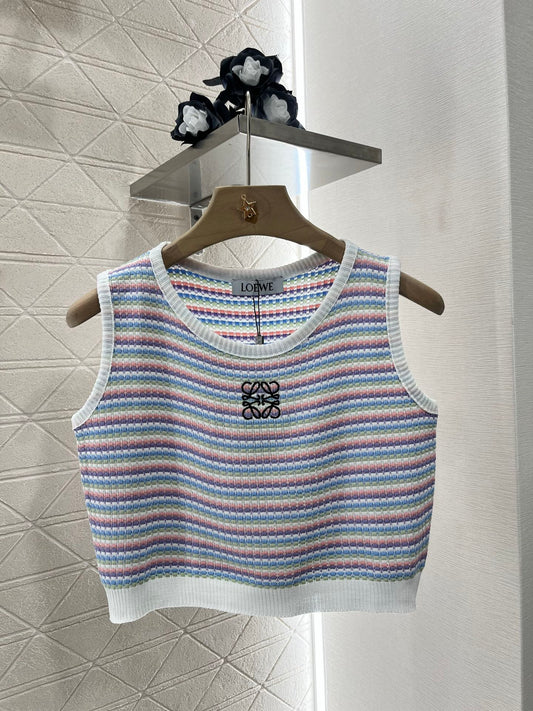 L*♥2025 new product Striped knitted vest