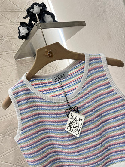 L*♥2025 new product Striped knitted vest