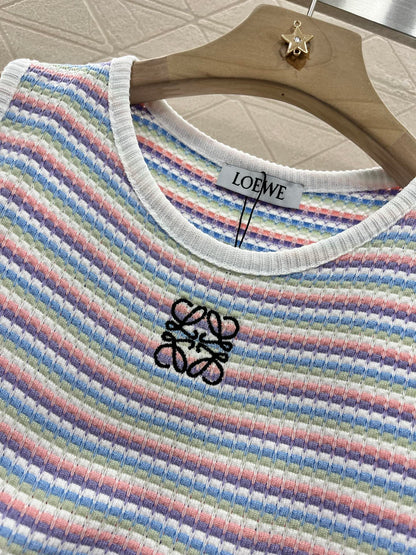 L*♥2025 new product Striped knitted vest