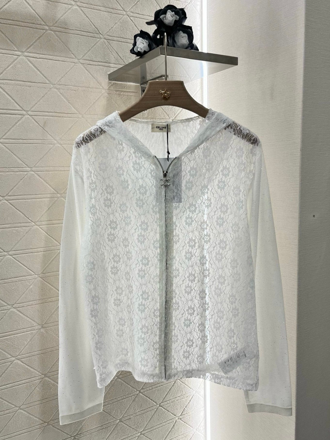 C*♥2025 new product Lace hooded cardigan