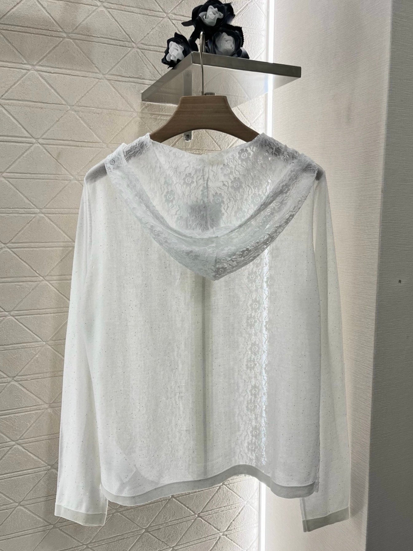 C*♥2025 new product Lace hooded cardigan