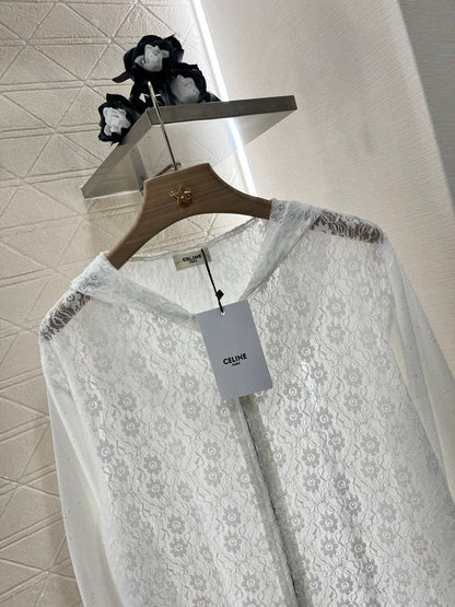 C*♥2025 new product Lace hooded cardigan