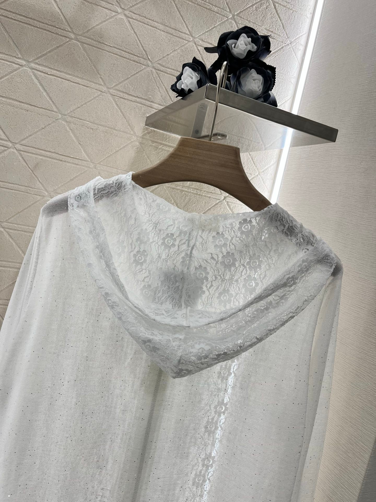 C*♥2025 new product Lace hooded cardigan