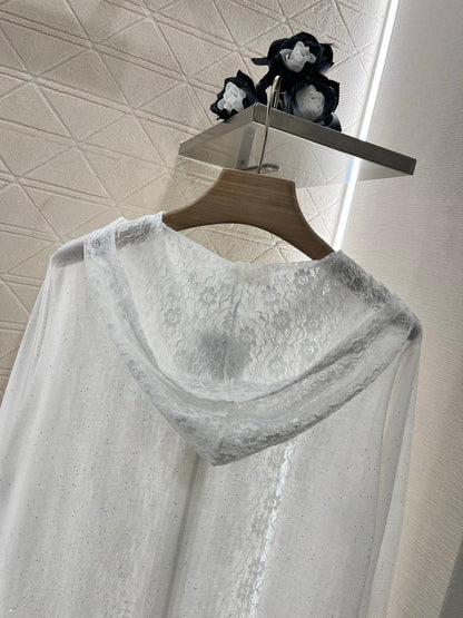 C*♥2025 new product Lace hooded cardigan