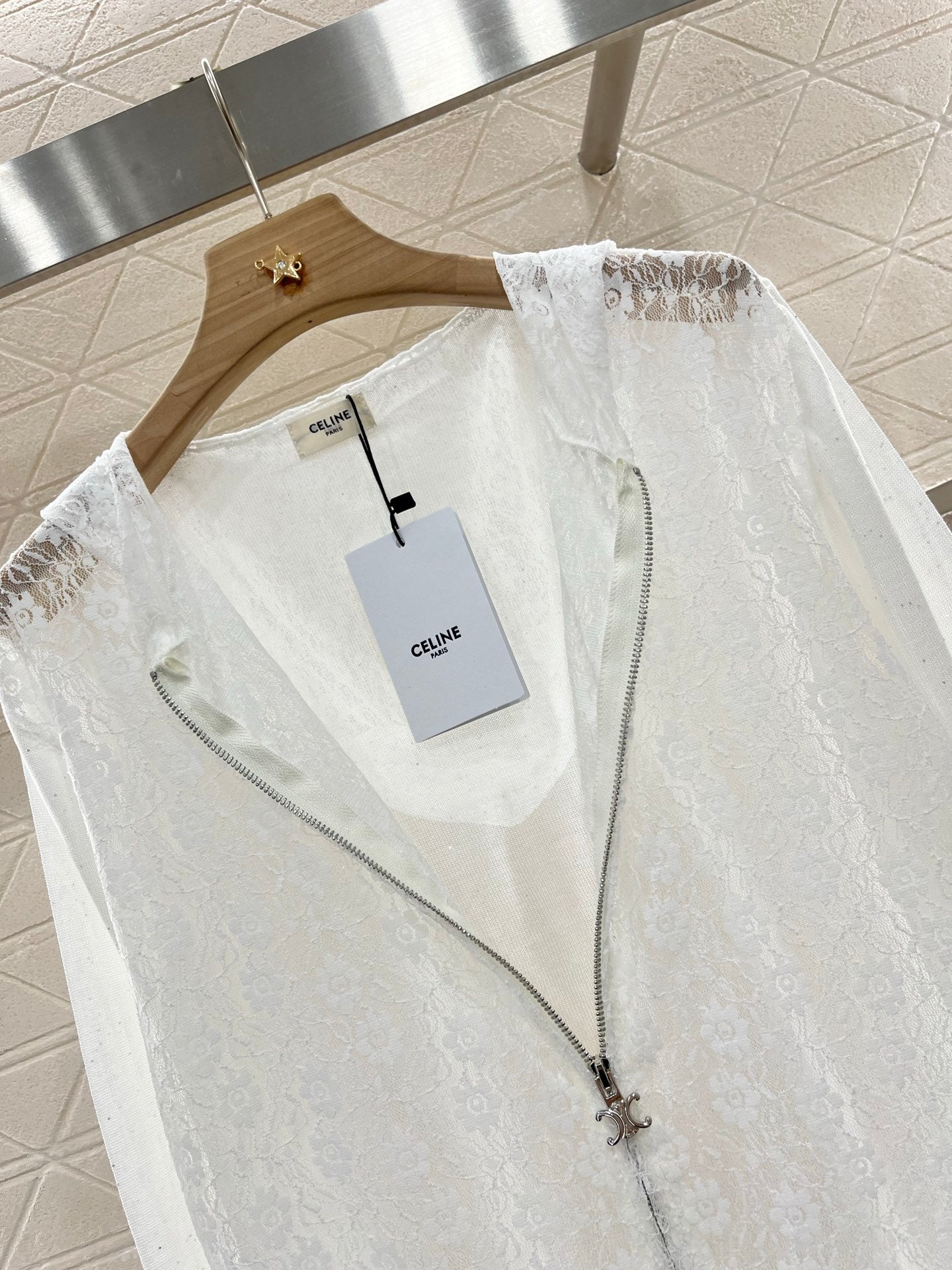 C*♥2025 new product Lace hooded cardigan