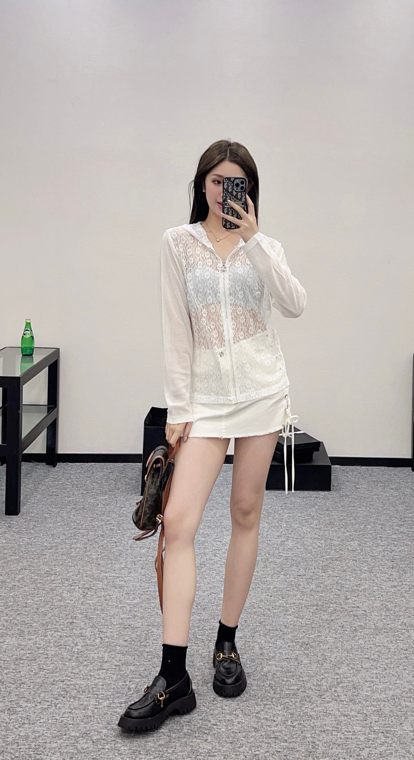 C*♥2025 new product Lace hooded cardigan