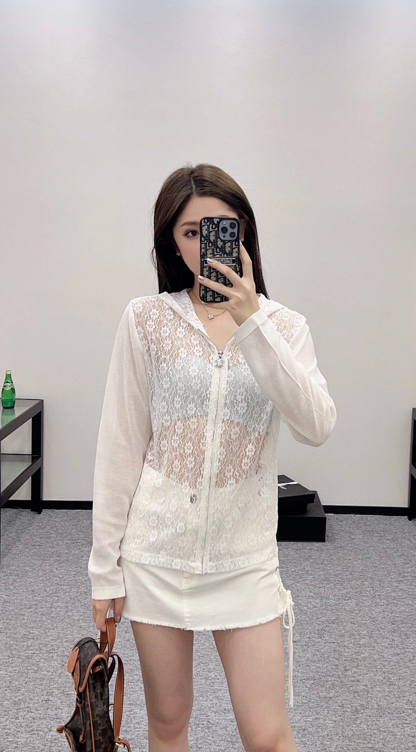 C*♥2025 new product Lace hooded cardigan