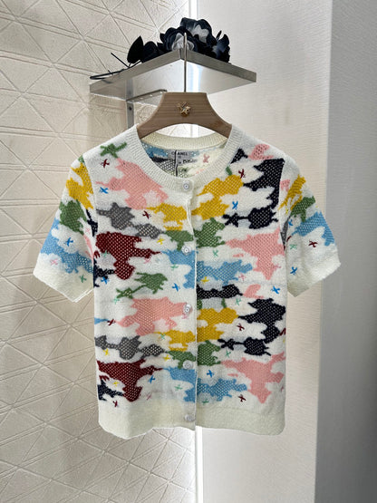 C*♥2025 new product Colorful knitted cardigan