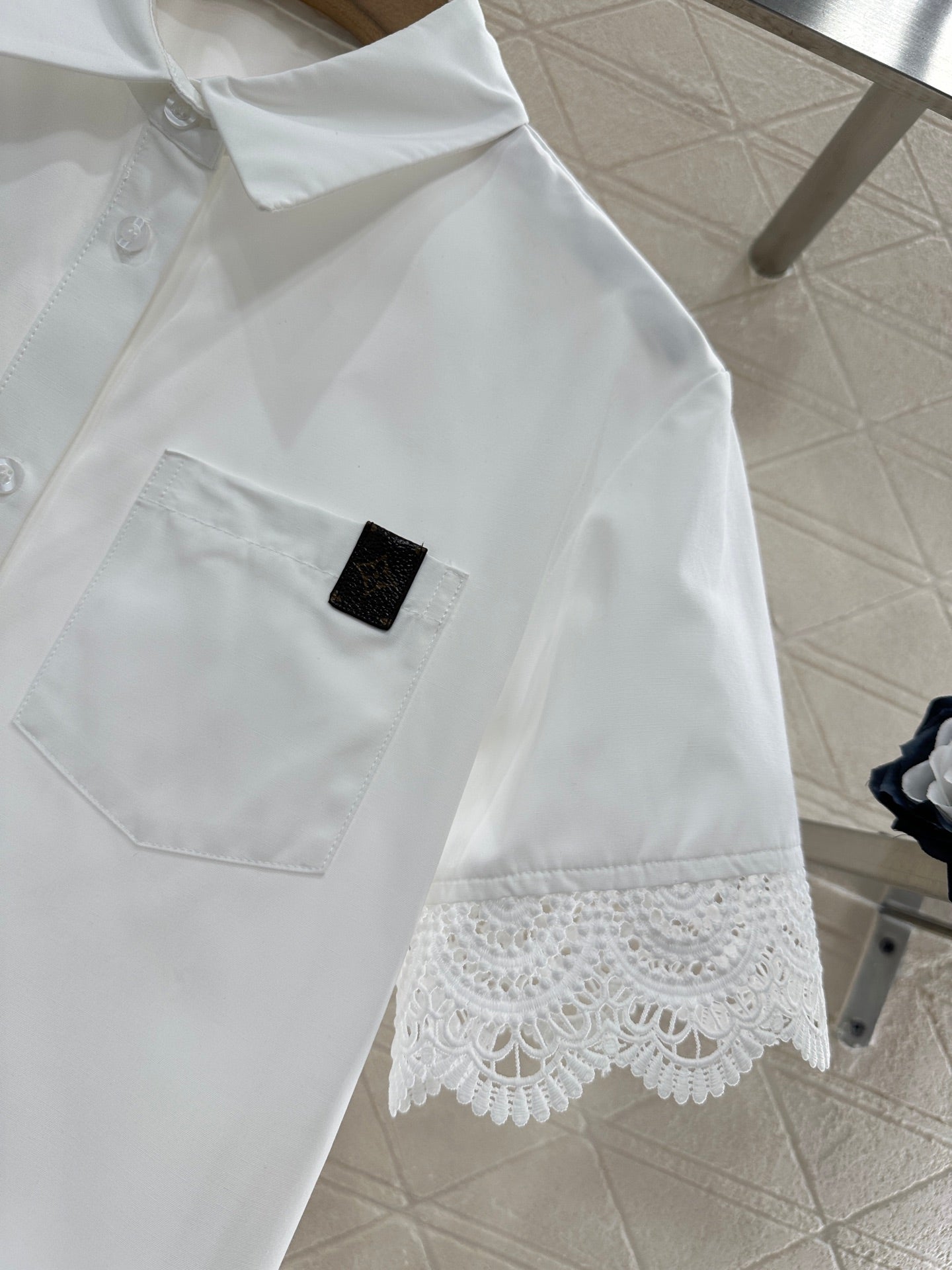 L*♥2025 new product Embroidered shirt and shorts set