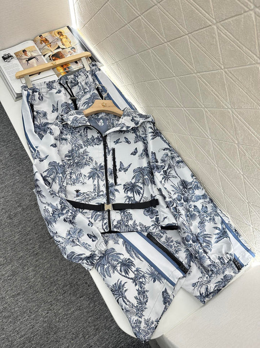 D*♥2025 new product Jacquard long-sleeved wide-leg suit