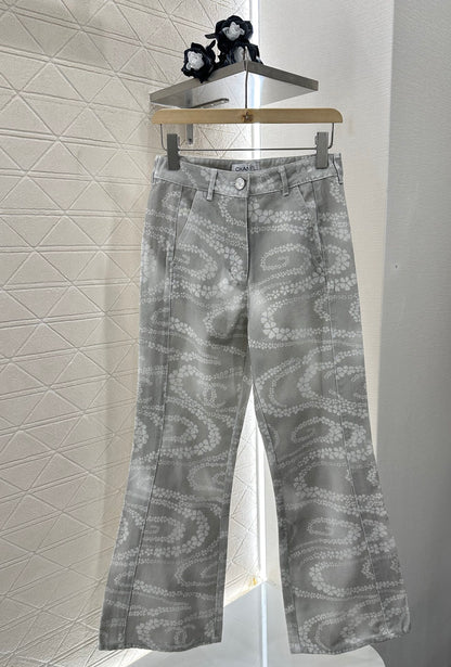 C*♥2025 new product Laser flared denim trousers