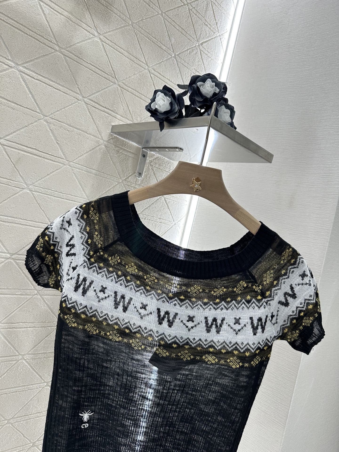 D*♥2025 new product Patterned knitted short sleeves
