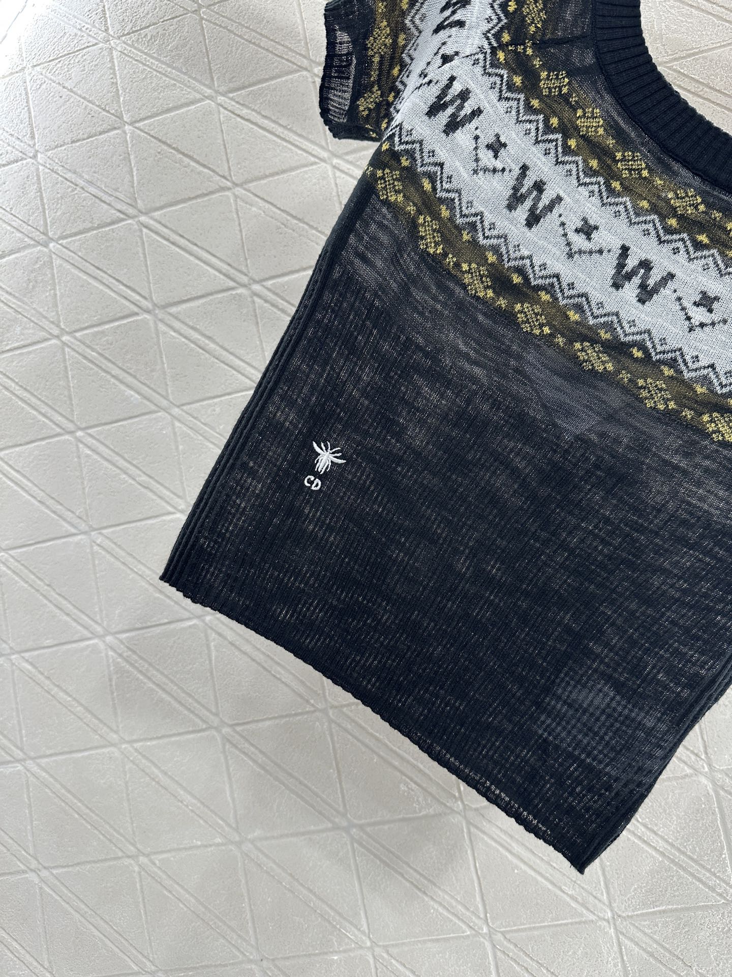 D*♥2025 new product Patterned knitted short sleeves