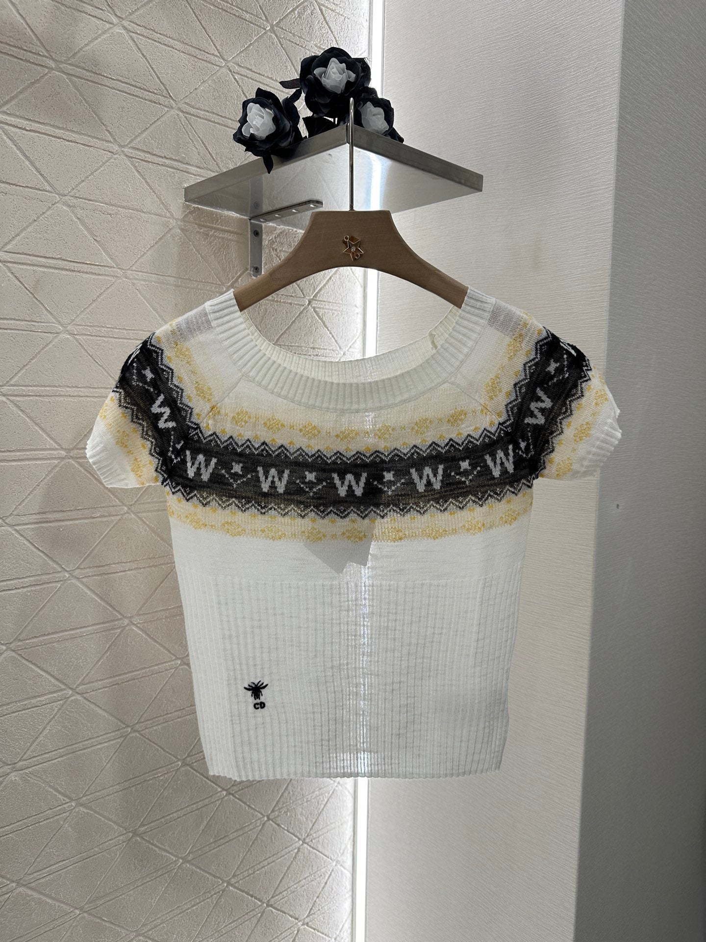 D*♥2025 new product Patterned knitted short sleeves
