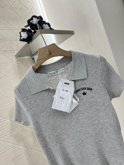 D*♥2025 new product Slim fit knitted short sleeves