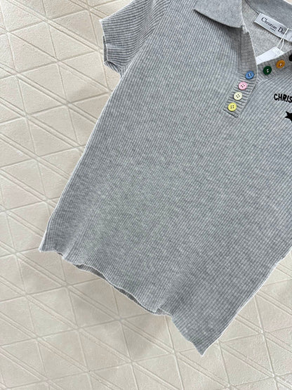 D*♥2025 new product Slim fit knitted short sleeves