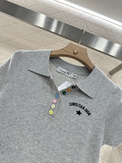 D*♥2025 new product Slim fit knitted short sleeves