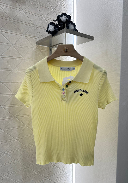 D*♥2025 new product Slim fit knitted short sleeves