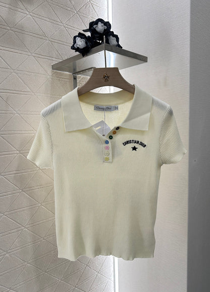 D*♥2025 new product Slim fit knitted short sleeves
