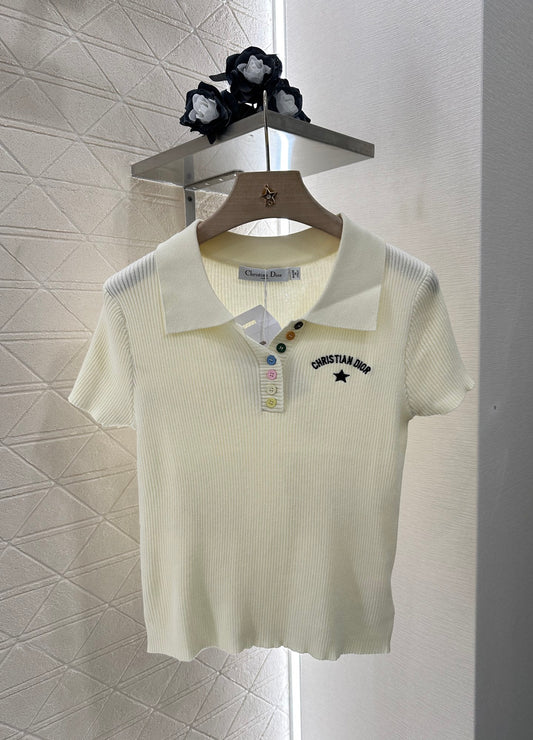 D*♥2025 new product Slim fit knitted short sleeves