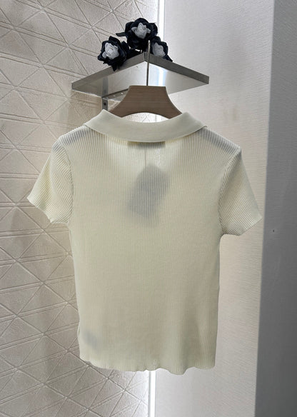 D*♥2025 new product Slim fit knitted short sleeves