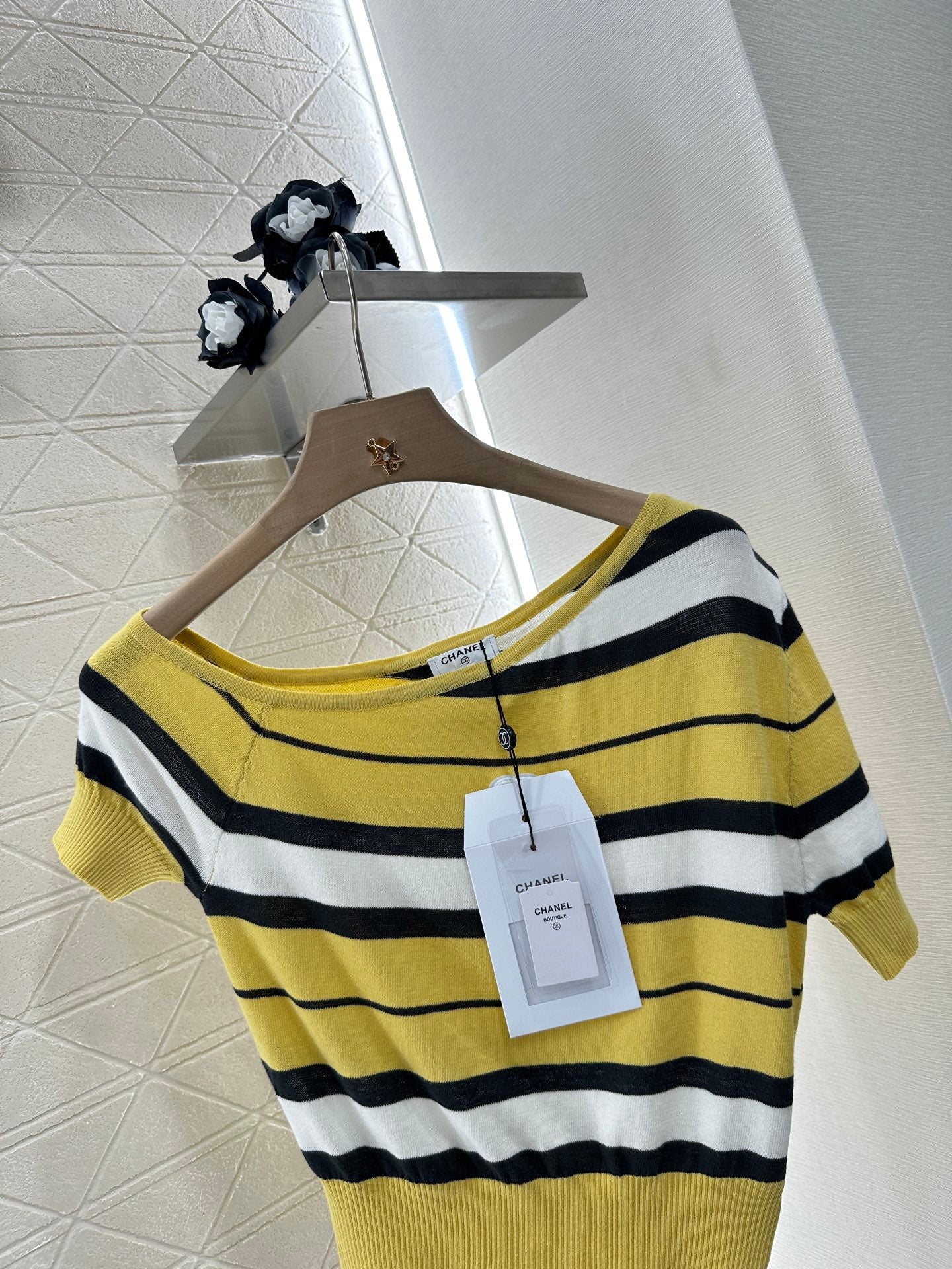 C*♥2025 new product Off-shoulder knitted short sleeves