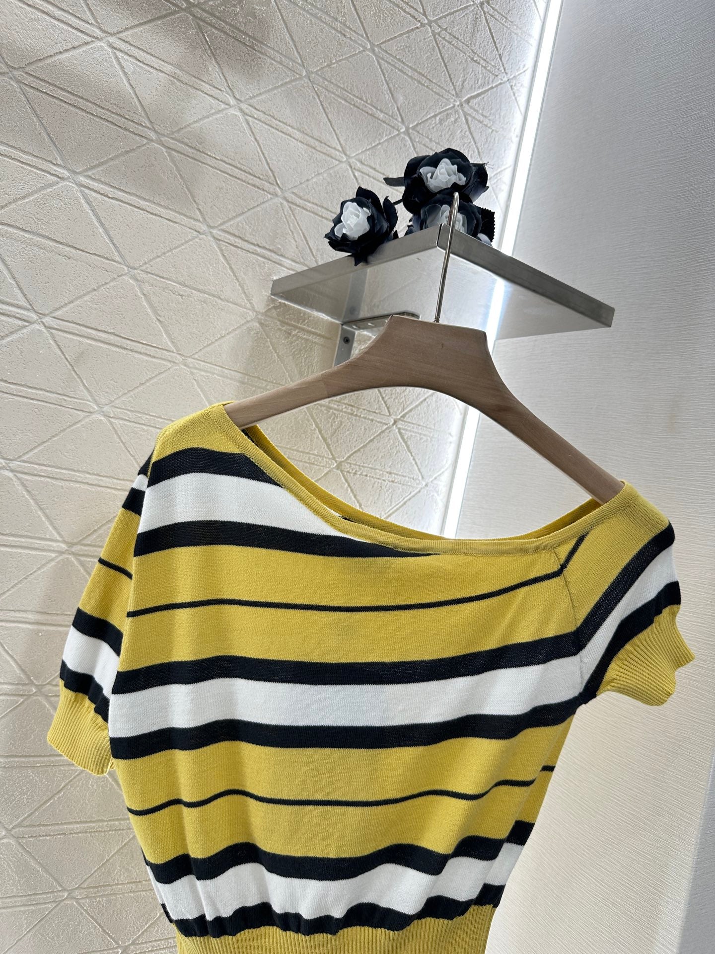 C*♥2025 new product Off-shoulder knitted short sleeves