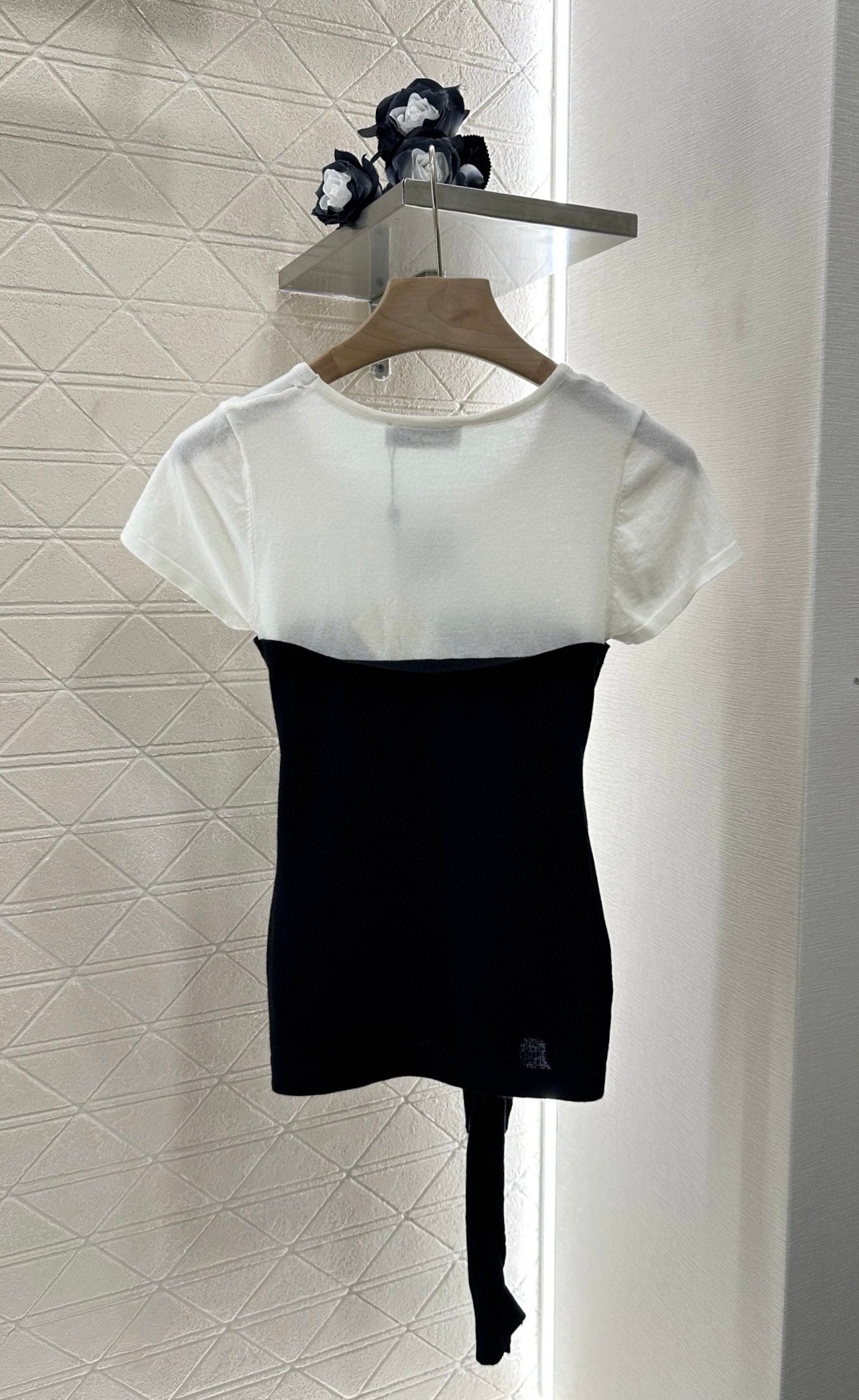 L*♥2025 new product Tie-strap knitted short sleeves