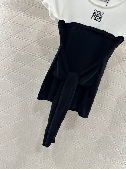 L*♥2025 new product Tie-strap knitted short sleeves