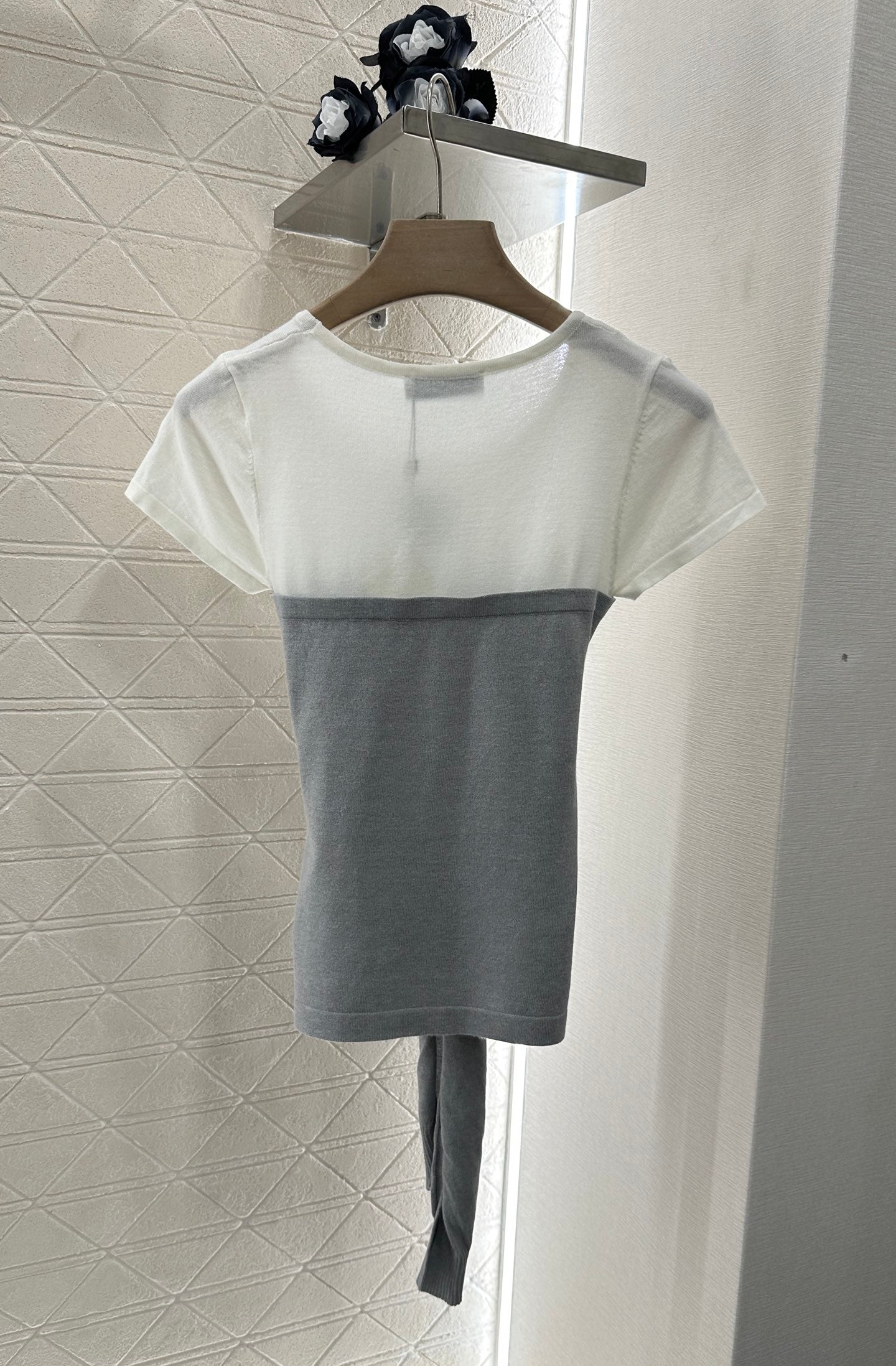 L*♥2025 new product Tie-strap knitted short sleeves