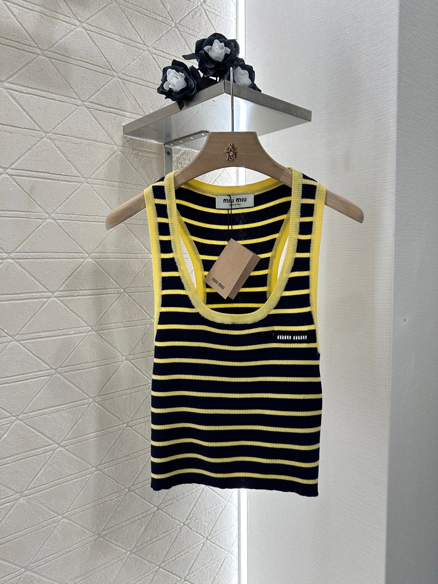 M*♥2025 new product Striped knitted vest