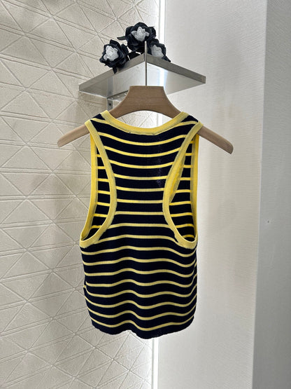 M*♥2025 new product Striped knitted vest