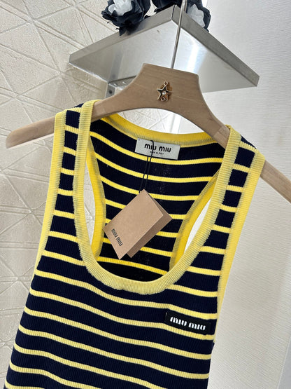 M*♥2025 new product Striped knitted vest