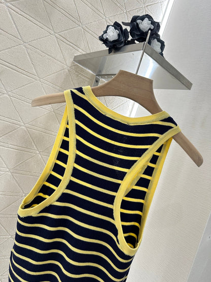 M*♥2025 new product Striped knitted vest