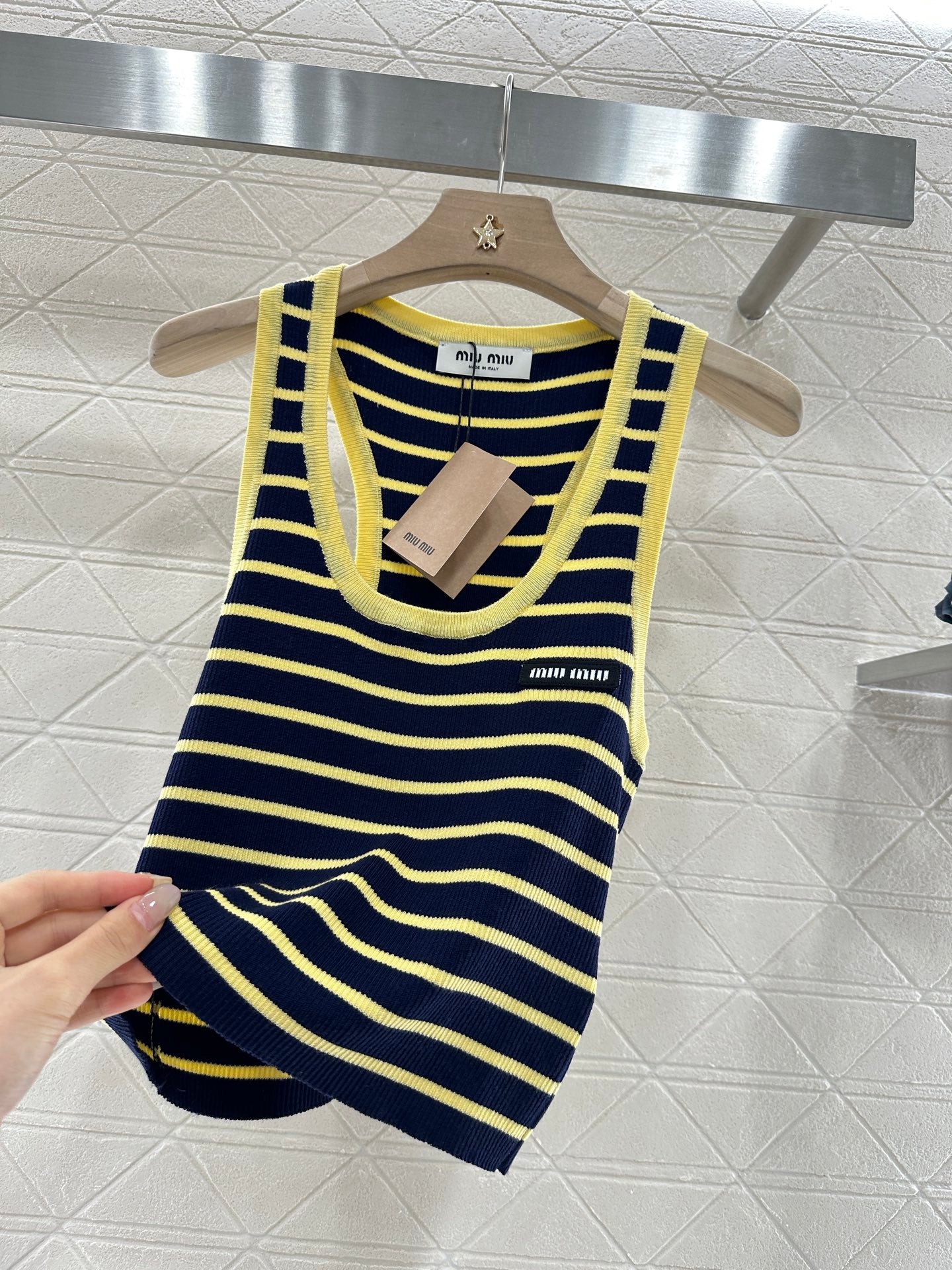 M*♥2025 new product Striped knitted vest