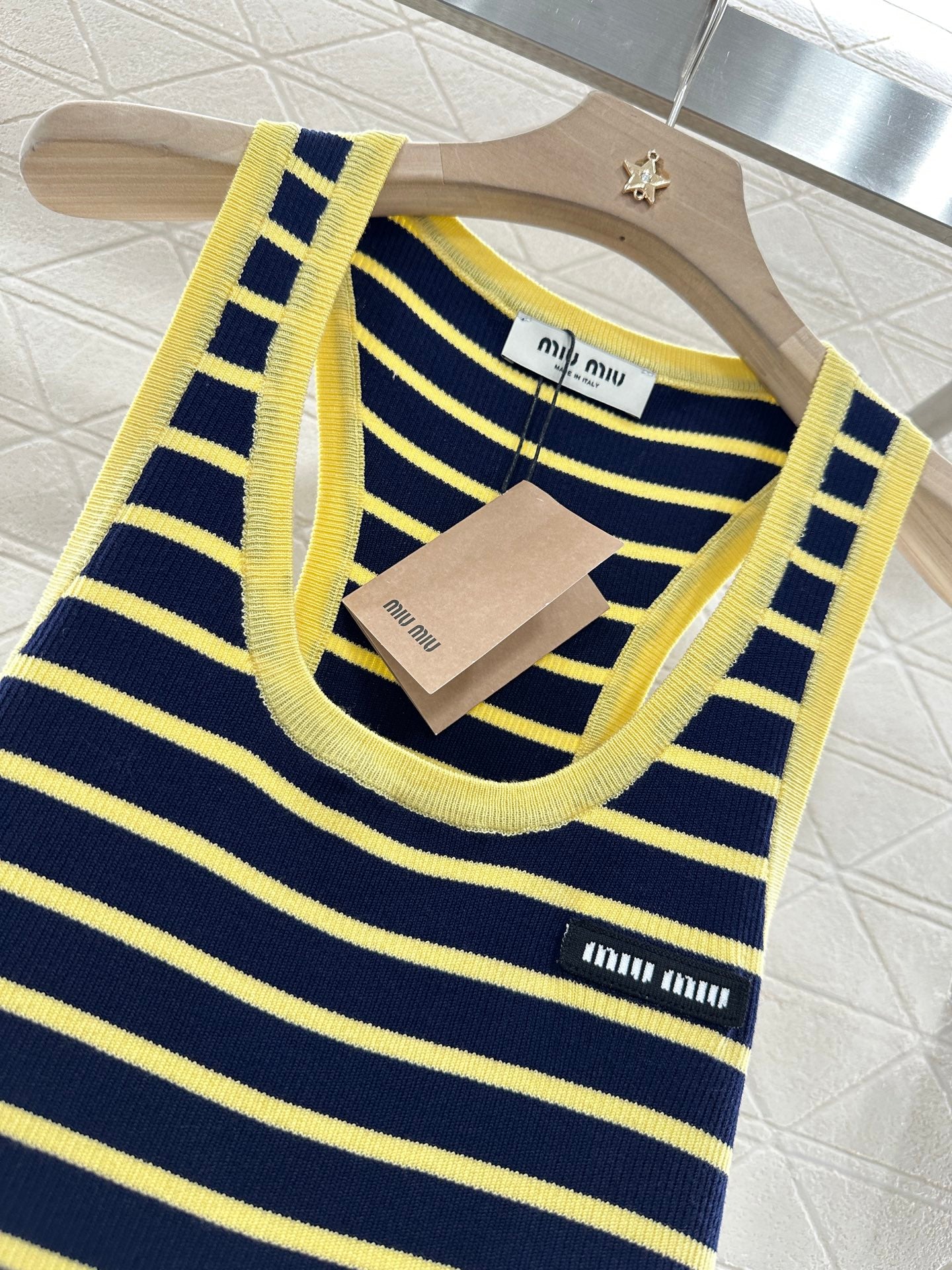 M*♥2025 new product Striped knitted vest