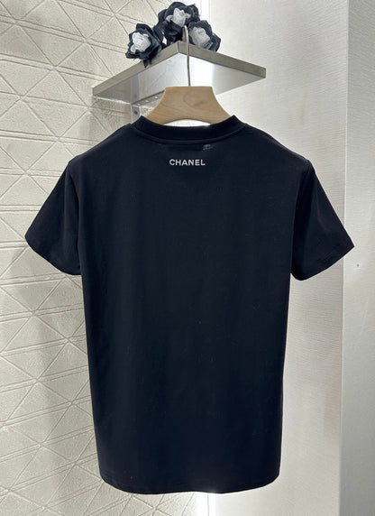 C*♥2025 new product Embroidered beaded short sleeves